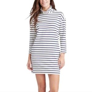 Vineyard Vines Black & White Striped Long Sleeve Turtleneck Pima Cotton Dress XS